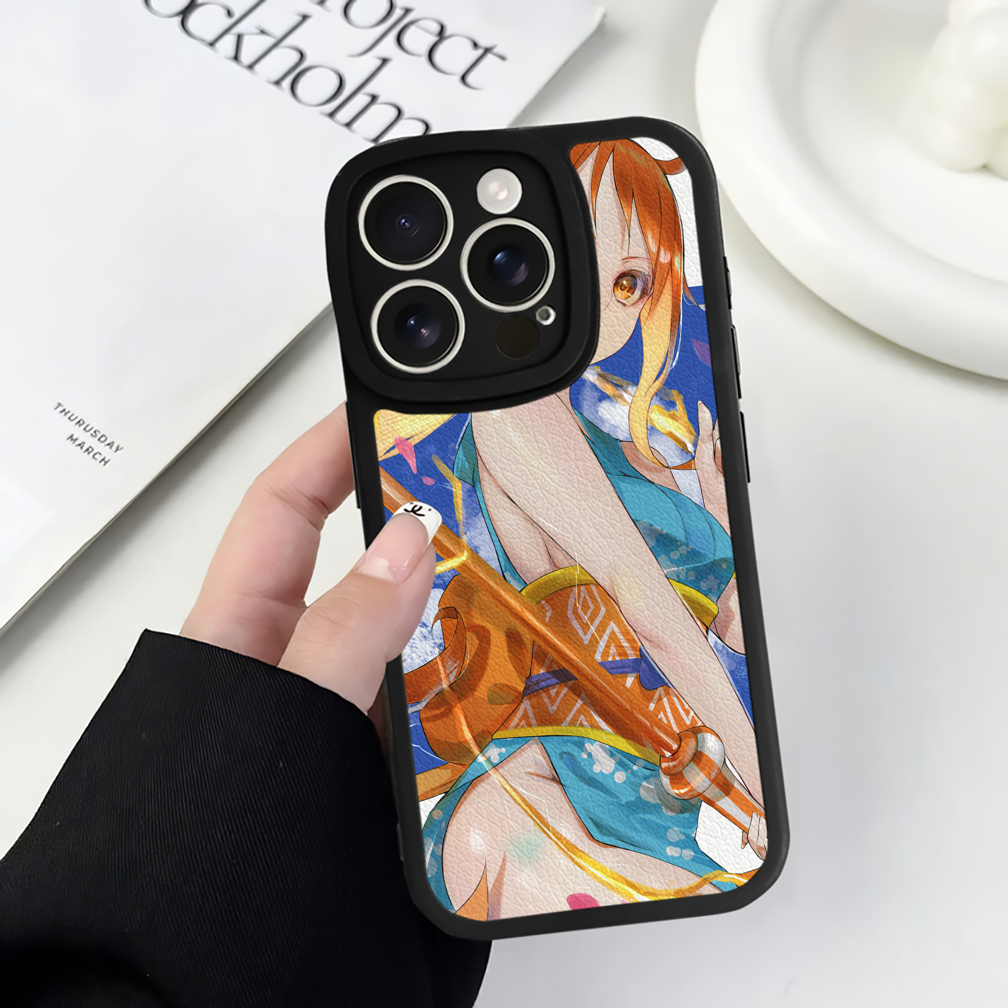 （画像用） ワンピース ONE PIECE 【iPhone 16シリーズ対応】シリコンスマホケース（レザー調） 材質：シリコン